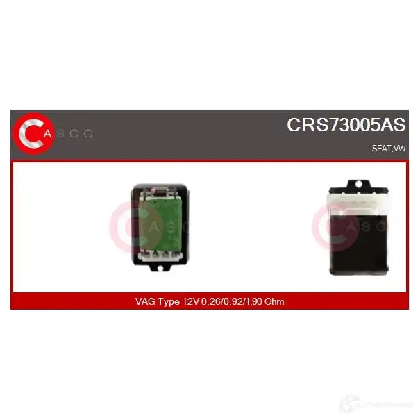 Резистор вентилятора печки CASCO crs73005as 1424963106 X3 P35O изображение 0