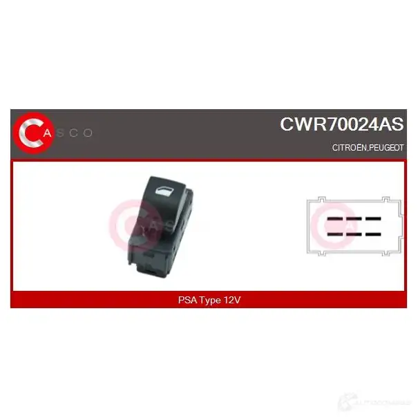 Кнопка стеклоподъемника CASCO S8 VVL7S 1437338342 cwr70024as