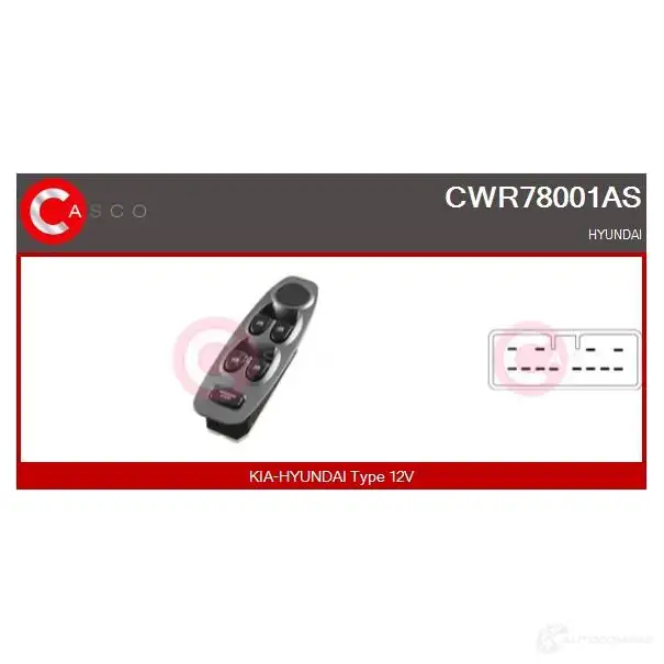 Кнопка стеклоподъемника CASCO cwr78001as 1437338707 9Z 7TRS