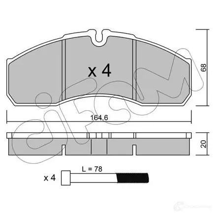 Тормозные колодки, комплект CIFAM JDN52N 2468197 8225780 2 9160