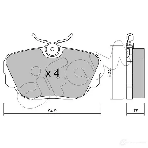 Тормозные колодки, комплект CIFAM 8M1HY 8220420 2117 3 2467346