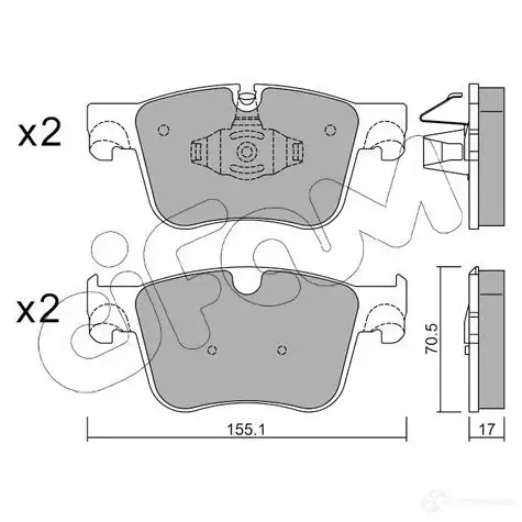 Тормозные колодки, комплект CIFAM 8229851 Y9Y4IRD 1424846611 228 13