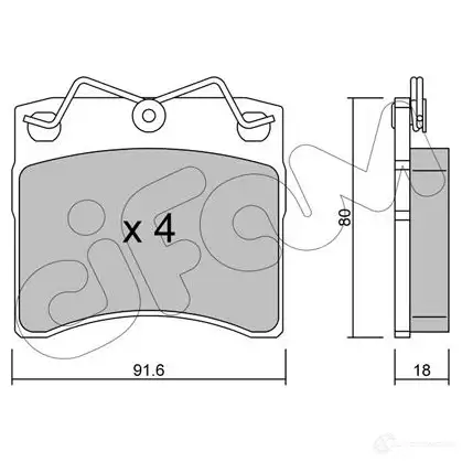 Тормозные колодки, комплект CIFAM 8221630 20 652 2467611 7Y6UL изображение 0