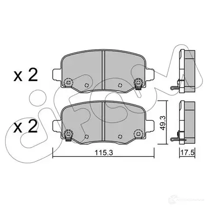 Тормозные колодки, комплект CIFAM 82210020 25 734 25735 2467471