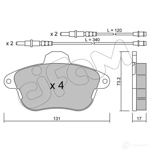 Тормозные колодки, комплект CIFAM 215 07 8221840 2467646 DXR74Z