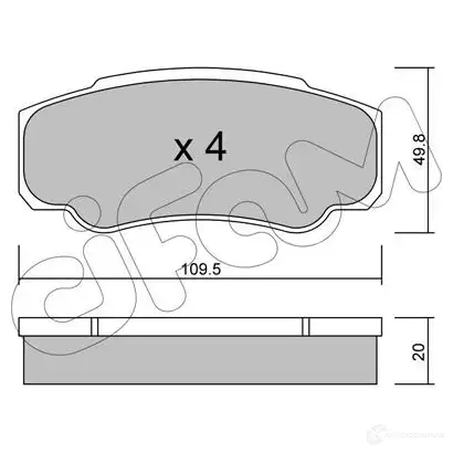 Тормозные колодки, комплект CIFAM 8225320 2 3921 R9JQ9 2468113