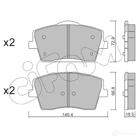 Тормозные колодки, комплект CIFAM Q71 NF9 82211860 1437323781