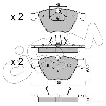Тормозные колодки, комплект CIFAM 8225580 2468164 2 3312 23347 изображение 0
