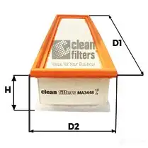 Воздушный фильтр CLEAN FILTERS 1217518339 O4 0RU4 ma3448 8010042344804 изображение 0