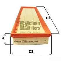 Воздушный фильтр CLEAN FILTERS 8010042345504 ma3455 1217518365 6ASZ2C H изображение 0