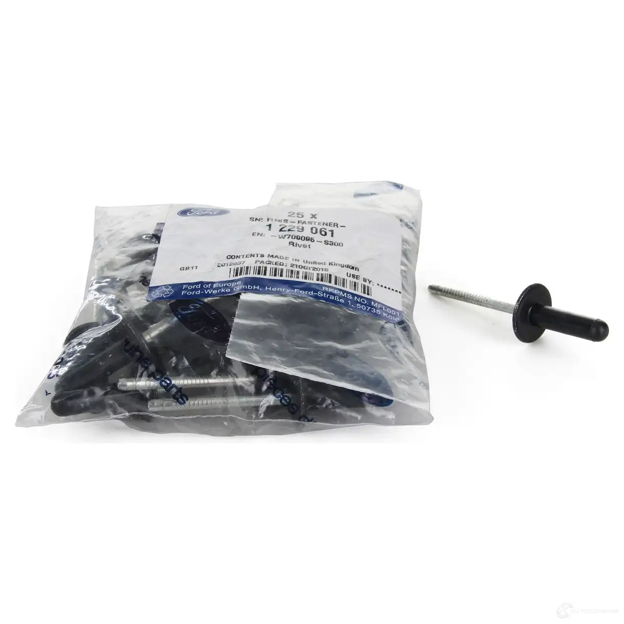 Оригинальная заклепка FIESTA V VI FUSION (JU_) KA (RB_) FORD 26858582 6NL JZ 1229061 - Изображение 1
