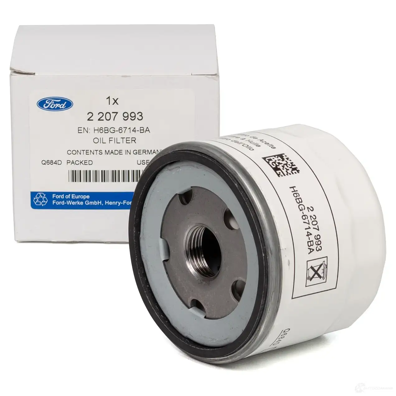Оригинальный масляный фильтр C-MAX 2 FIESTA 7 1,5 ST FOCUS IV 1,0/1,5 EcoBoost FORD 2207993 1425154739 A6R1U Q - Изображение 1