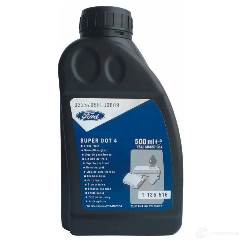 Тормозная жидкость DOT 4, 0.5 л FORD 1135516 37410108 K6D0 JH