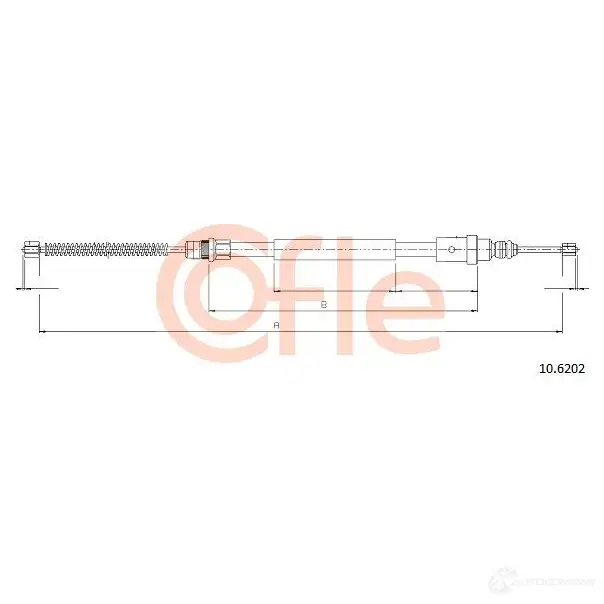 Трос ручника COFLE 4297304 10.6202 1KJ9EZB 92 .10.6202 - Изображение 1