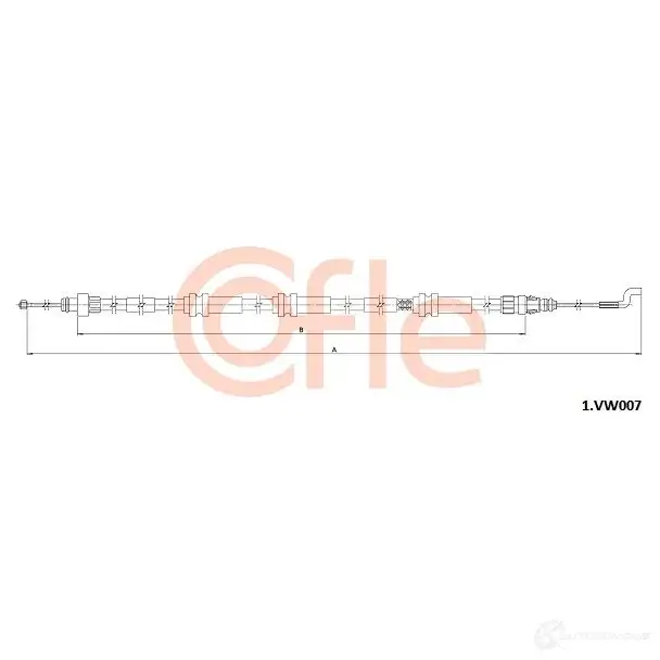 Трос ручника COFLE 97KDZA 9 1437350347 1.VW007 изображение 0