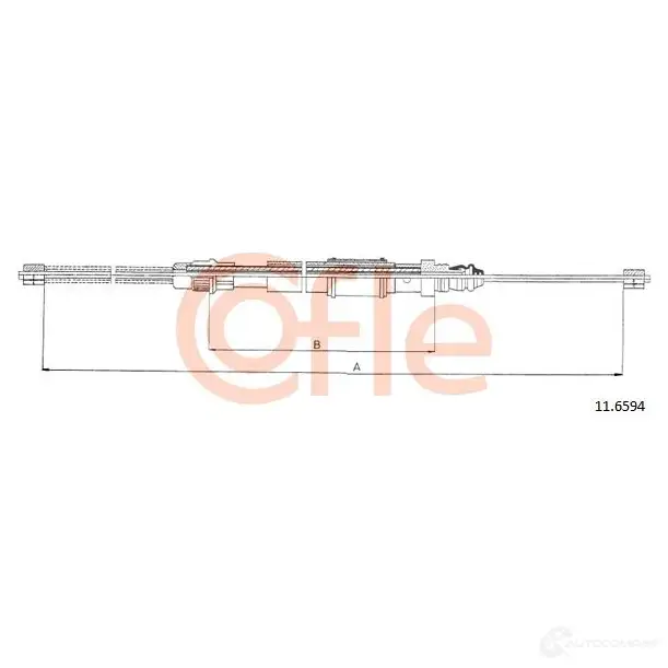 Трос ручника COFLE 11.6594 Z83PNKK 9 2.11.6594 4298350 - Изображение 1