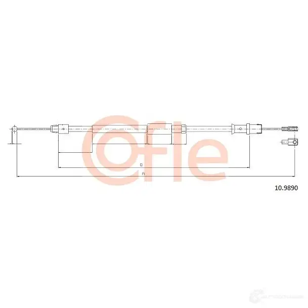 Трос ручника COFLE 92.10.989 0 4297767 3HB2A6V 10.9890 - Изображение 1