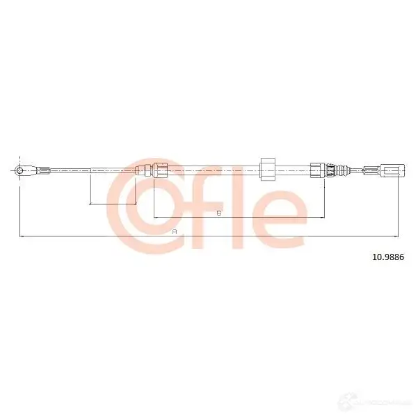 Трос ручника COFLE RMR3J 92.10. 9886 10.9886 4297764 - Изображение 1