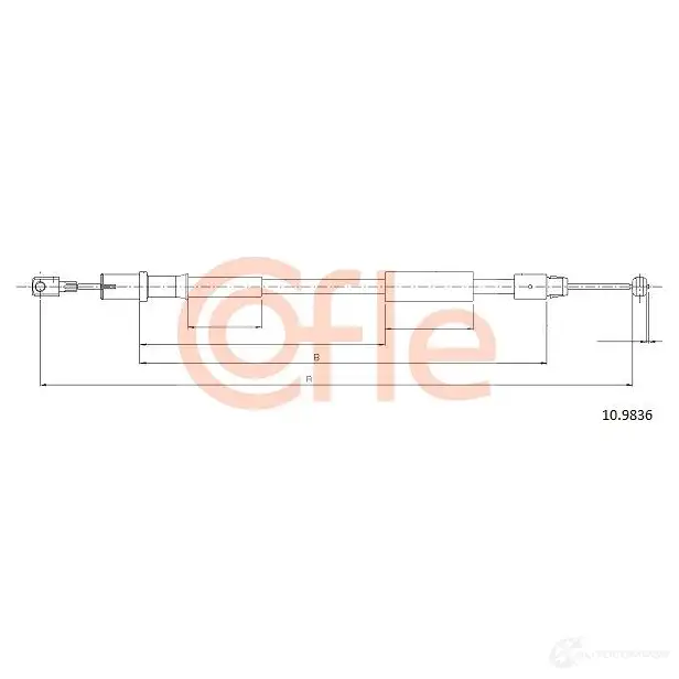 Трос ручника COFLE IT47YE 4297728 9 2.10.9836 10.9836 изображение 0
