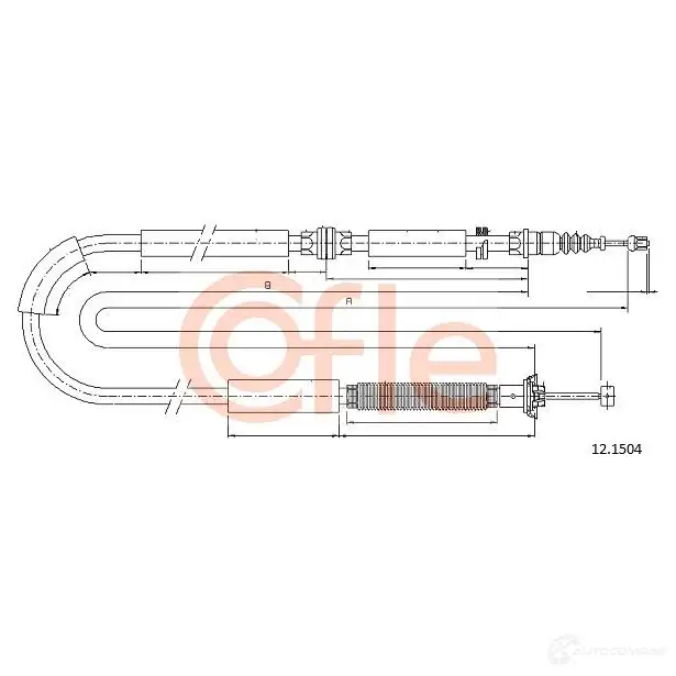 Трос ручника COFLE 4298549 12.1504 92.12.1 504 JBYP0 - Изображение 1
