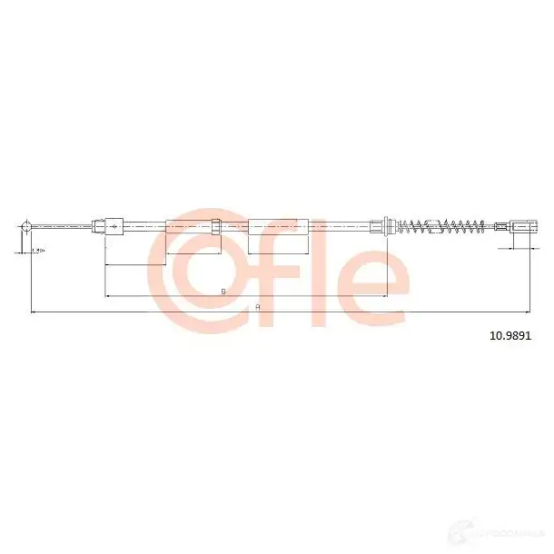 Трос ручника COFLE RIHV8I 10.9891 92.10.989 1 4297768 - Изображение 1