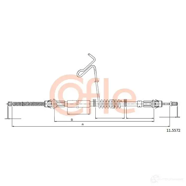 Трос ручника COFLE 4298157 11.5572 JDY4N 9 2.11.5572 - Изображение 1