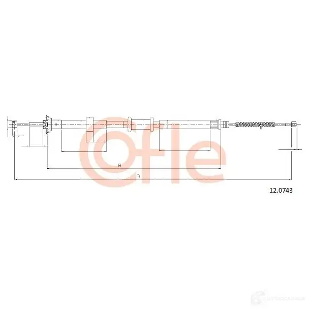 Трос ручника COFLE 12.0743 92.1 2.0743 4298519 NNSICS изображение 0