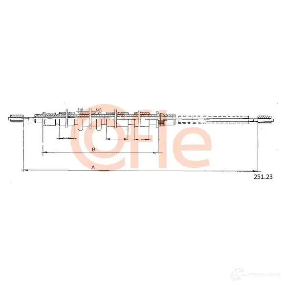 Трос ручника COFLE AX0QLJN 4299875 251.23 92 .251.23 изображение 0