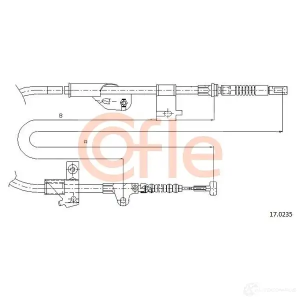 Трос ручника COFLE 4299001 17.0235 ZX0RBR 92. 17.0235 - Изображение 1