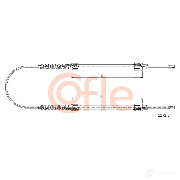 Трос ручника COFLE 1171.8 IXLUQ 4298457 92.1171. 8 изображение 0