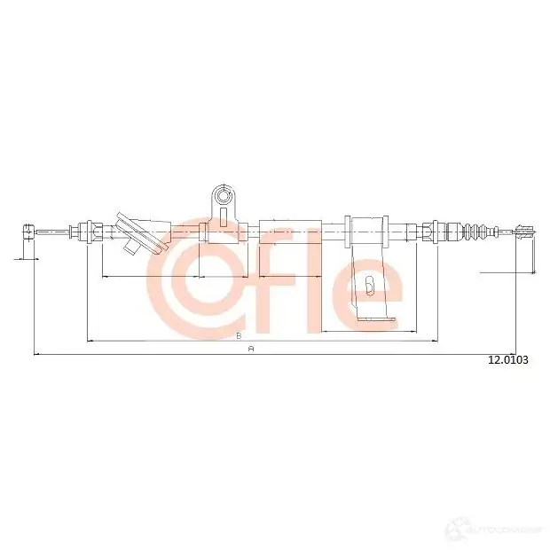Трос ручника COFLE 12.0103 92.12 .0103 JIT6ZX 4298475 - Изображение 1