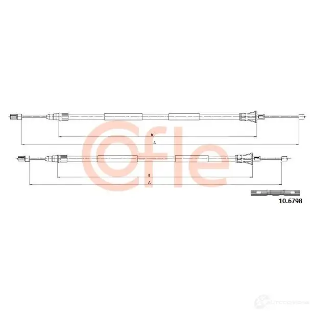 Трос ручника COFLE 10.6798 1194735114 SLH2F 92. 10.6798 - Изображение 1
