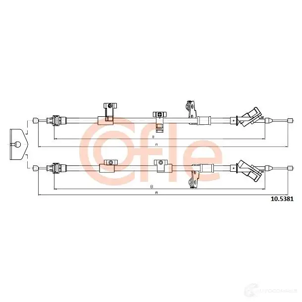 Трос ручника COFLE OFIM3M 4297248 10.5381 92.10. 5381 изображение 0