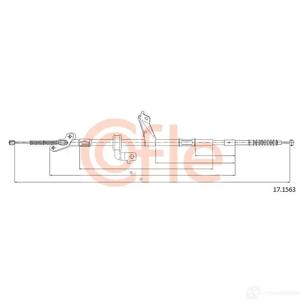 Трос ручника COFLE 17.1563 F2ZYU 92.17. 1563 4299262 изображение 0