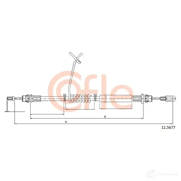 Трос ручника COFLE EG6QRBM 4298192 11.5677 92.1 1.5677 изображение 0