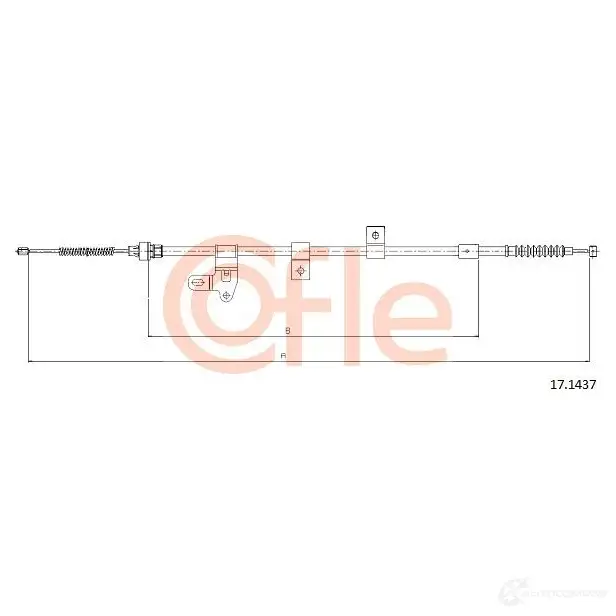 Трос ручника COFLE 92. 17.1437 4299200 PG46MTL 17.1437 - Изображение 1
