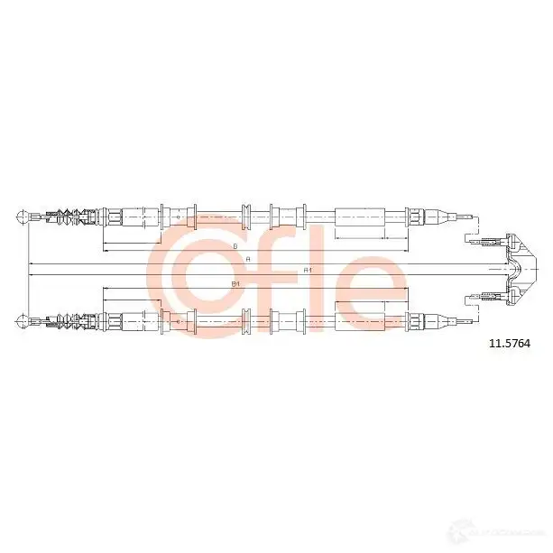 Трос ручника COFLE 11.5764 NQLVO 92.11 .5764 4298225 изображение 0