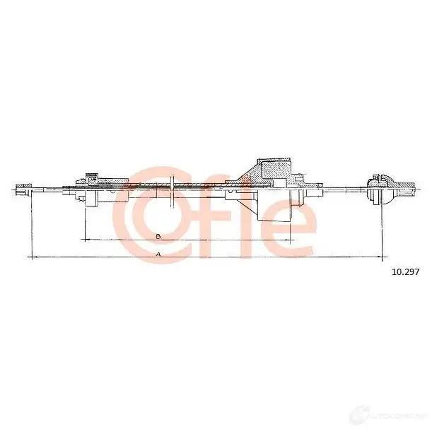 Трос сцепления COFLE 4296915 QKZPL2T 10.297 92.1 0.297 изображение 0