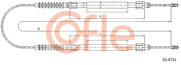 Трос ручника COFLE 92.10.4731 HV KRB 1440992668 - Изображение 1