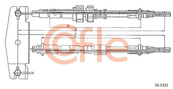 Трос ручника COFLE 92.10.5351 EVAB B7M 1440992751 - Изображение 1