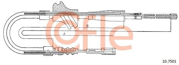 Трос ручника COFLE 92.10.7501 1440993005 1N8 JQ36 - Изображение 1