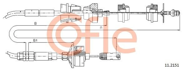 Трос сцепления COFLE E IR5V6L 1440993366 92.11.2151 изображение 0