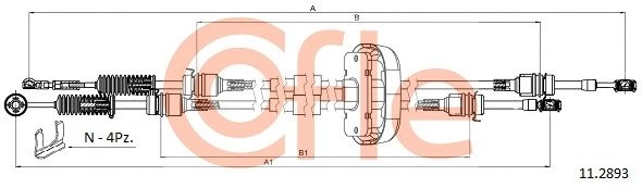 Трос коробки МКПП COFLE WRB H0 1440993481 92.11.2893