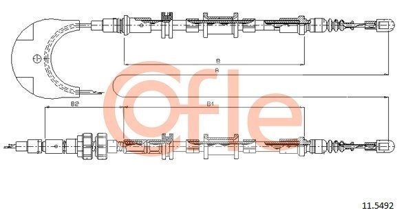 Трос ручника COFLE 1440993647 92.11.5492 L UECX изображение 0