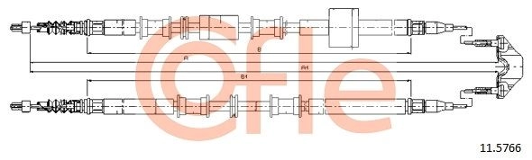 Трос ручника COFLE 1440993740 92.11.5766 2J VSK - Изображение 1