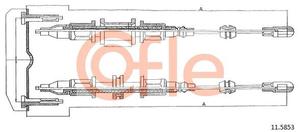 Трос ручника COFLE 1440993788 Q Y8VOYW 92.11.5853 - Изображение 1