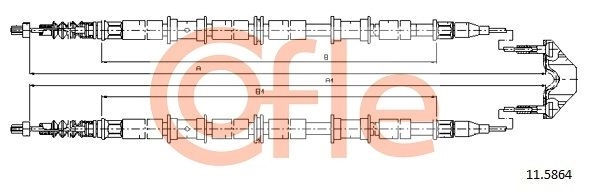 Трос ручника COFLE 92.11.5864 A78A3 R 1440993797 - Изображение 1