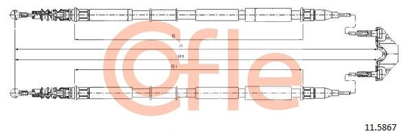 Трос ручника COFLE 92.11.5867 P8BH L 1440993800 - Изображение 1