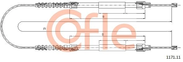 Трос ручника COFLE 1440993959 92.1171.11 U QH5O - Изображение 1