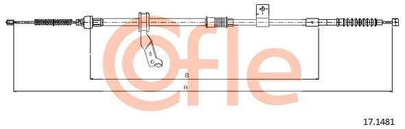 Трос ручника COFLE 24D74 U 92.17.1481 1440994688 изображение 0